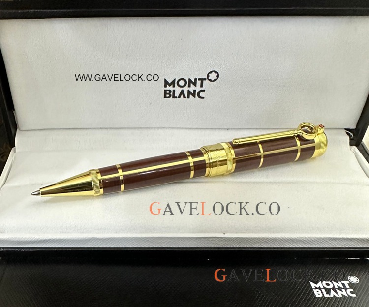NEW! Mont blanc Sir Arthur Conan Doyle Ballpoint pen Red & Gold